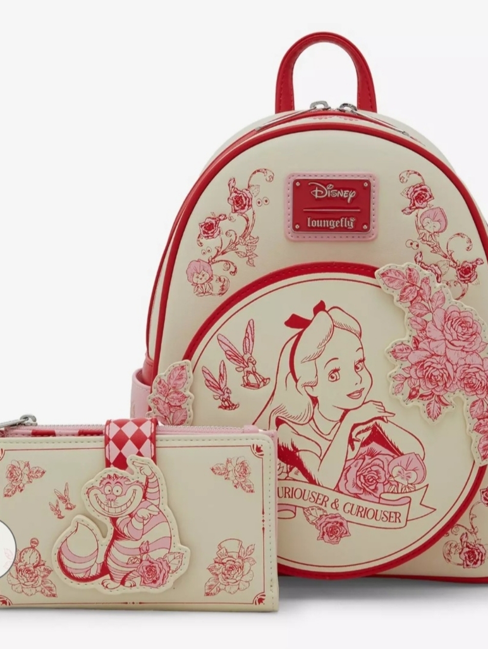 Loungefly Alice in Wonderland Pink Floral With Matching Wallet